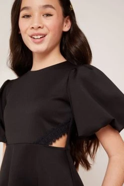 Lipsy Puff Sleeve Cut Out Scuba Dress -Angel & Rocket Shop K44320s4