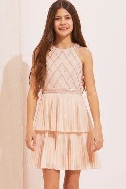 Lipsy Pleated Tiered Occasion Dress