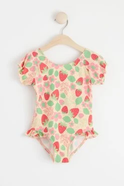 Lindex Raglan Sleeve Strawberry Swimsuit