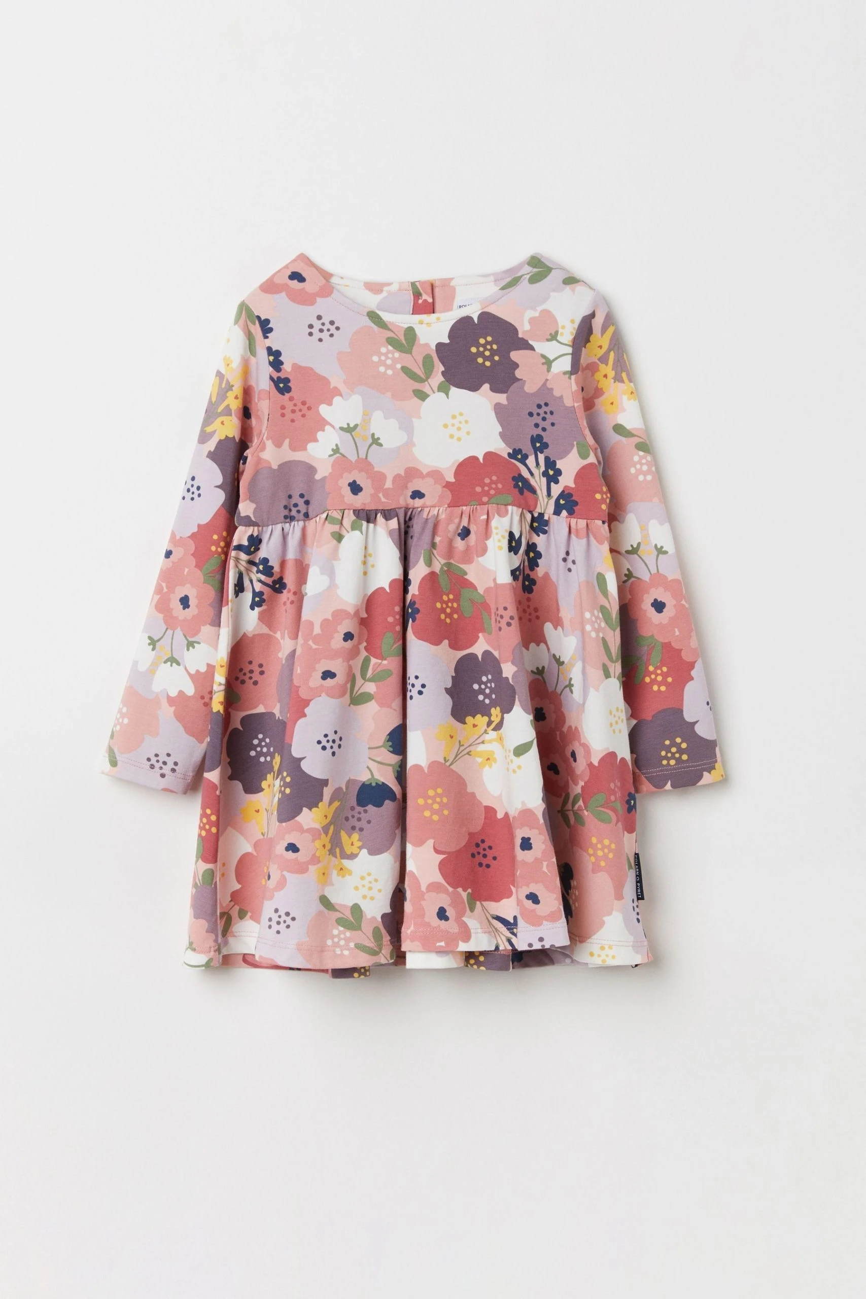 Polarn O. Pyret Pink Organic Cotton Floral Print Dress 3 Polarn O. Pyret Pink Organic Cotton Floral Print Dress