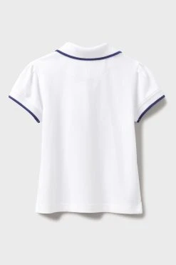 Crew Clothing Company White Classic Pique Puff Sleeve Polo Shirt -Angel & Rocket Shop M25292s2