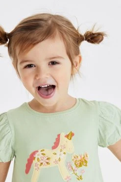 Next Sage Green Unicorn Short Sleeve Cotton T-Shirt (3mths-7yrs)