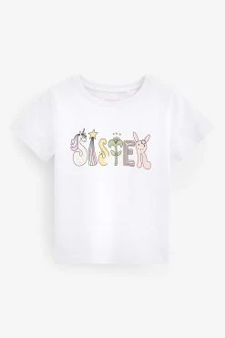 Next Short Sleeve Cotton Sister T-Shirt (3mths-7yrs) -Angel & Rocket Shop M43 703s3