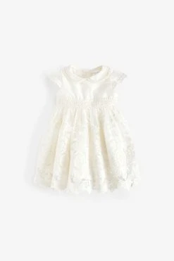 Next White White Christening Baby Dress (0mths-2yrs)