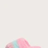 Monsoon Pink Rainbow Furry Mule Slippers -Angel & Rocket Shop M62386s