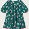 Monsoon Green Snowglobe Woven Tiered Dress With Recycled Polyester -Angel & Rocket Shop M62798s