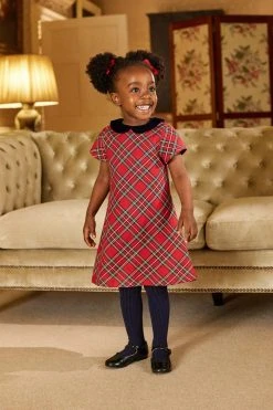 Trotters London Red Madeline Tartan Dress