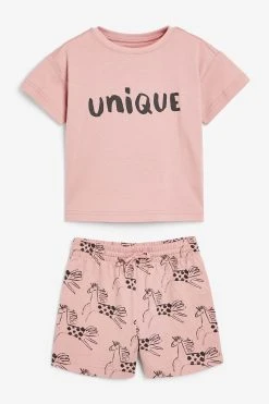 Next Monochrome/Pink Character 3 Pack Short Pyjamas (9mths-8yrs) -Angel & Rocket Shop M67326s3