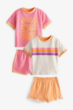 Next Orange/Pink 2 Pack Short Pyjamas (9mths-12yrs)