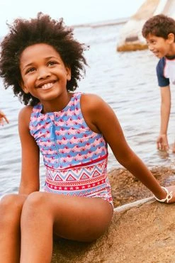 Fat Face FatFace Pink Aztec Swimsuit