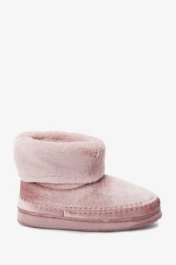 Next Pink Shimmer Faux Fur Lined Slipper Boots