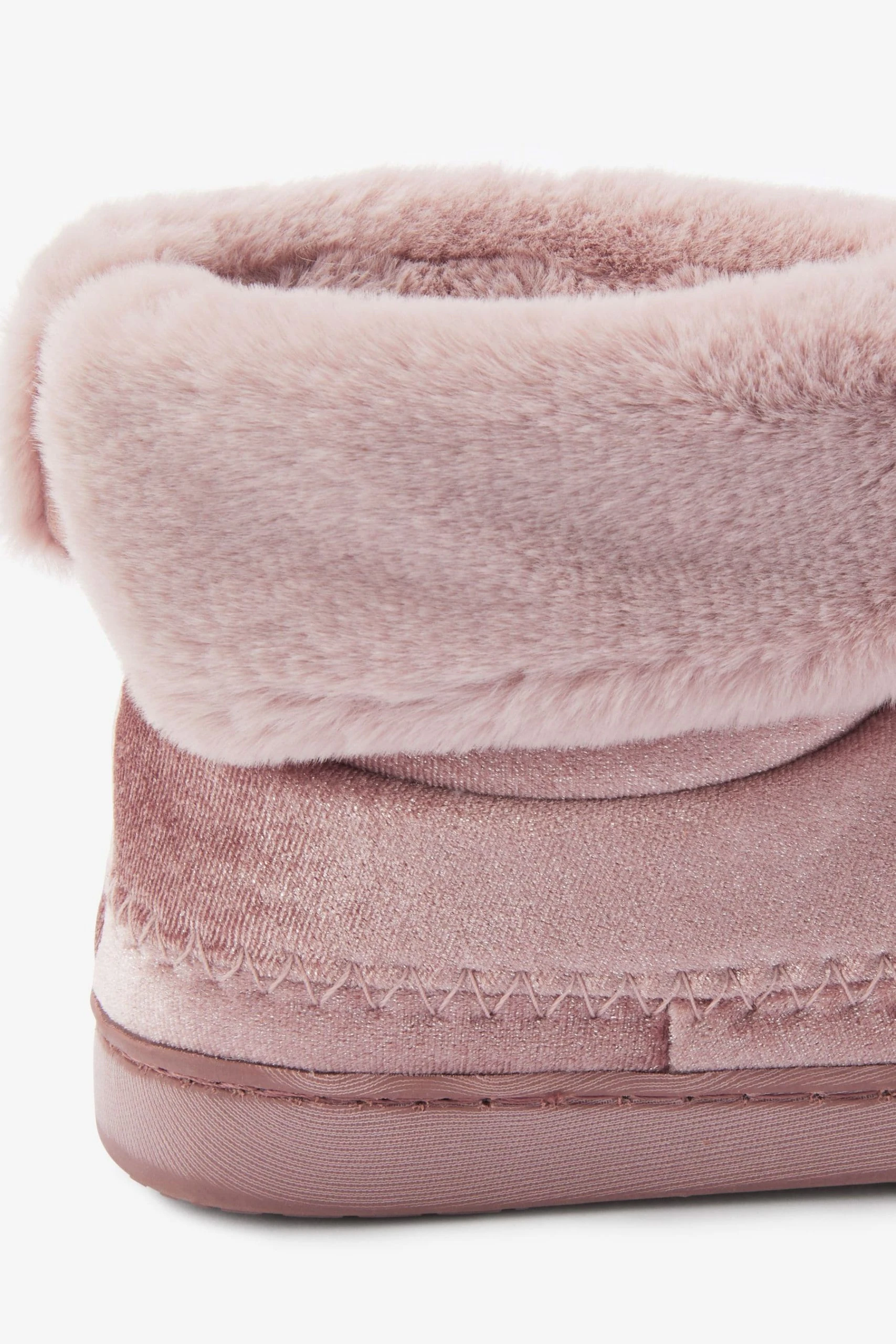 Next Pink Shimmer Faux Fur Lined Slipper Boots 6 Next Pink Shimmer Faux Fur Lined Slipper Boots - Image 4