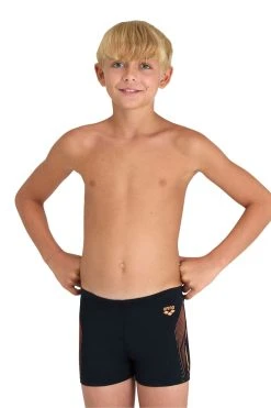 Arena Performance Boys Graphic Black Swim Shorts