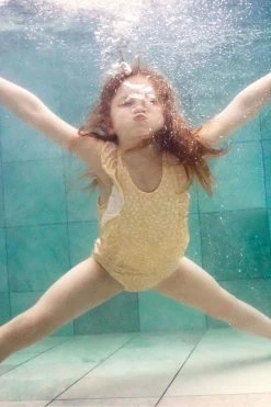 Polarn O. Pyret Polarn O Pyret Yellow Floral Print Swimsuit -Angel & Rocket Shop N39354s3