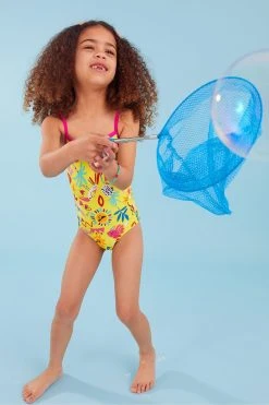 Angels By Accessorize Kids Yellow Sunshine Print Swimsuit With Recycled Polyester