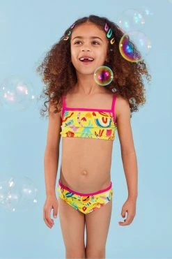 Angels By Accessorize Kids Yellow Sunshine Print Bikini Set With Recycled Polyester