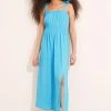 Lipsy Jersey Bow Strap Ruched Maxi Dress -Angel & Rocket Shop Q36104s