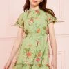 Love & Roses Metallic Printed Angel Sleeve Dress -Angel & Rocket Shop R52354s
