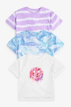 Next Lilac Purple 3 Pack Marble T-Shirts (3-16yrs)