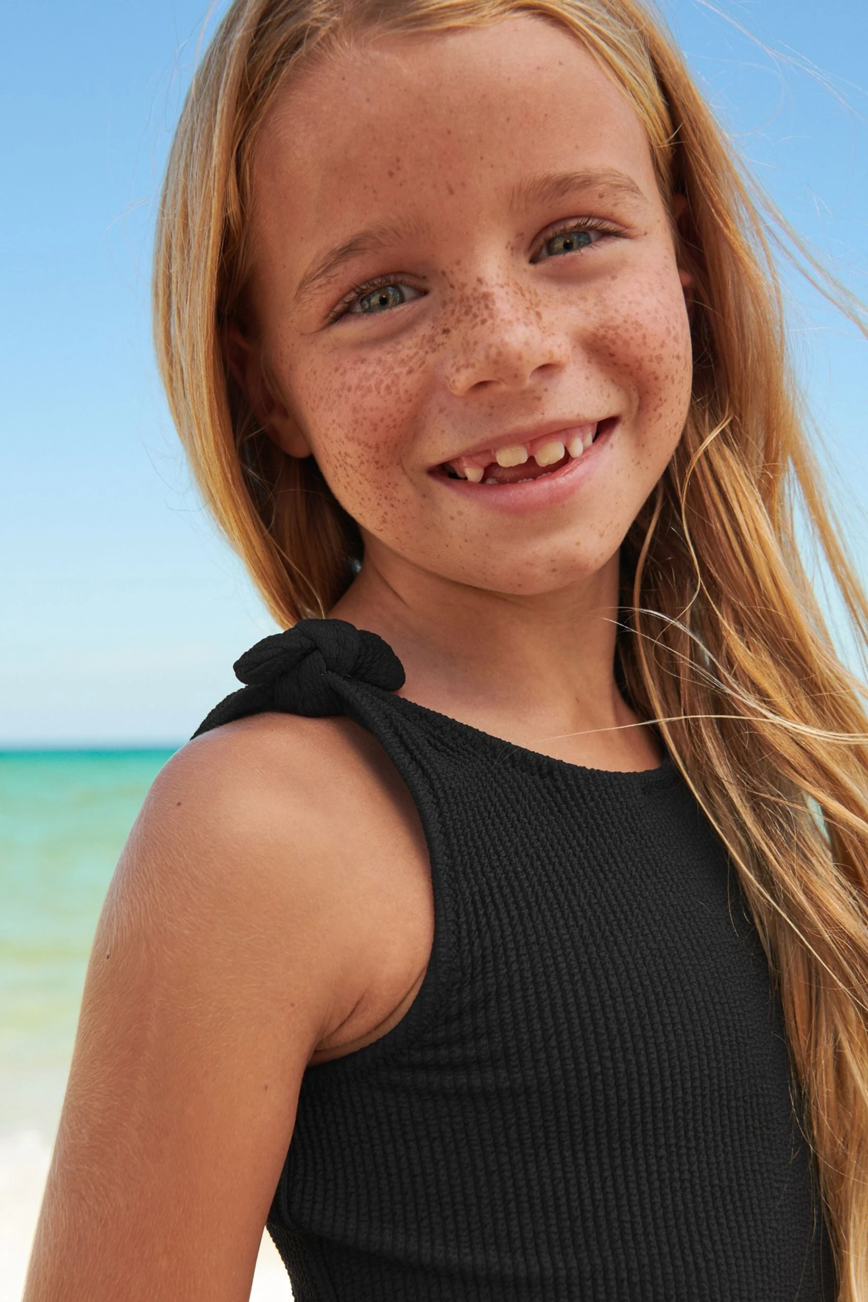 Next Black Textured Tie Shoulder Bikini Set (3-16yrs) 5 Next Black Textured Tie Shoulder Bikini Set (3-16yrs) - Image 3