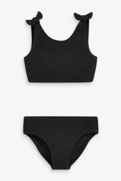 Next Black Textured Tie Shoulder Bikini Set (3-16yrs) 14 Next Black Textured Tie Shoulder Bikini Set (3-16yrs) -Angel & Rocket Shop T18 760s4