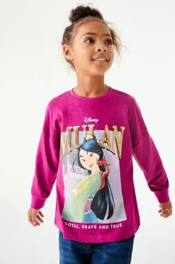 Next Purple Mulan Sequin Sequin License Long Sleeve Top (3-16yrs) -Angel & Rocket Shop T23 683s4