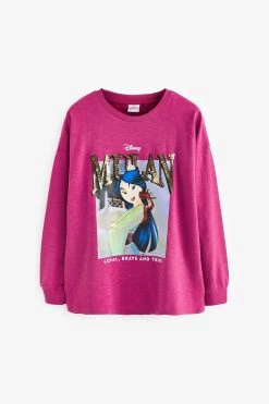 Next Purple Mulan Sequin Sequin License Long Sleeve Top (3-16yrs) -Angel & Rocket Shop T23683s5