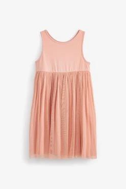 Next Pink Short Sleeve Sequin Glitter Dress (3-12yrs) -Angel & Rocket Shop T29451s4