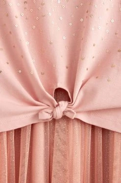 Next Pink Short Sleeve Sequin Glitter Dress (3-12yrs) -Angel & Rocket Shop T29451s5