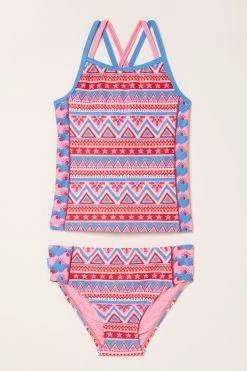 Fat Face FatFace Pink Aztec Tankini Set -Angel & Rocket Shop T52349s4