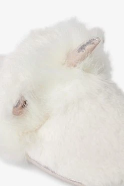 Next White Unicorn Recycled Faux Fur Mule Slippers -Angel & Rocket Shop T53616s4