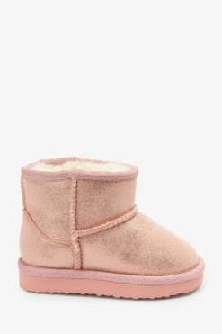Next Pink Shimmer Slipper Boots