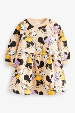 Next Disney Minnie Mouse Beige Disney Sweat Dress (3mths-7yrs) -Angel & Rocket Shop T54528s5