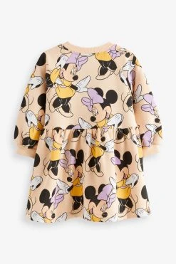 Next Disney Minnie Mouse Beige Disney Sweat Dress (3mths-7yrs) -Angel & Rocket Shop T54528s6