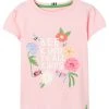 Joules Pink Pixie Short Sleeve Screenprint T-Shirt 2-12 Years -Angel & Rocket Shop T61679s
