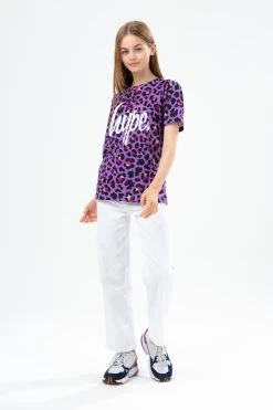 Hype. Purple Funk Leopard T-Shirt -Angel & Rocket Shop T63485s2