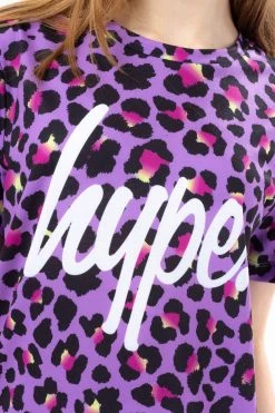 Hype. Purple Funk Leopard T-Shirt -Angel & Rocket Shop T63485s4