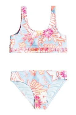 Roxy Girl Blue Frill Detail Bikini Set