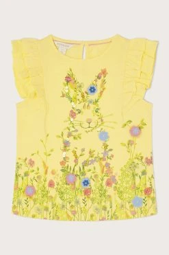 Monsoon Yellow Embellished Bunny T-Shirt