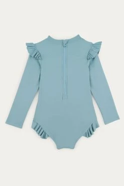 KIDLY Blue Recycled Long Sleeve Swimsuit -Angel & Rocket Shop T68500s2