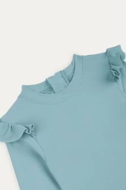 KIDLY Blue Recycled Long Sleeve Swimsuit -Angel & Rocket Shop T68500s3