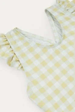 KIDLY Yellow Recycled Frill Swimsuit -Angel & Rocket Shop T68503s3