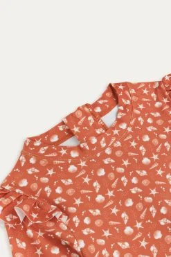 KIDLY Orange Recycled Long Sleeve Swimsuit 8 KIDLY Orange Recycled Long Sleeve Swimsuit -Angel & Rocket Shop T68519s3