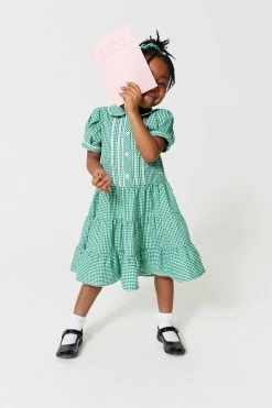 Clarks Clarks Gingham School Dress And Scrunchie Set
