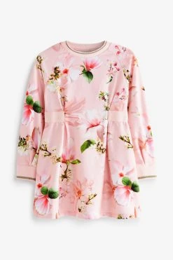 Baker By Ted Baker Pink Floral Jersey Dress -Angel & Rocket Shop T87261s6