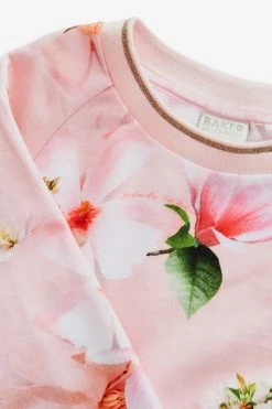 Baker By Ted Baker Pink Floral Jersey Dress -Angel & Rocket Shop T87261s8