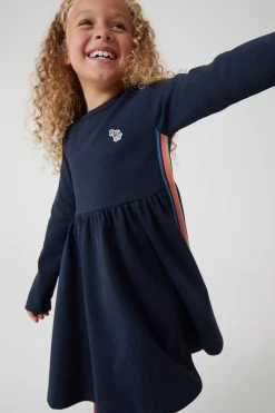Paul Smith Junior Girls Zebra Logo 'Artist Stripe' Ponte Dress