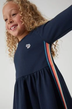 Paul Smith Junior Girls Zebra Logo 'Artist Stripe' Ponte Dress -Angel & Rocket Shop T89509s3