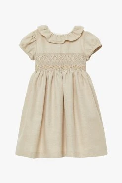 Trotters London Gold Harriet Smocked Dress -Angel & Rocket Shop T92660s2