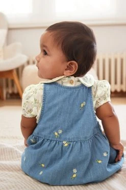 Next Denim Baby Pinafore And Bodysuit 2 Piece Set (0mths-2yrs) 9 Next Denim Baby Pinafore And Bodysuit 2 Piece Set (0mths-2yrs) -Angel & Rocket Shop TT9 945s2